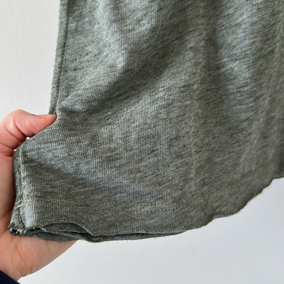 Free People We the Free Cassidy Tee Army Green Casual Cotton Tshirt Small Boxy - Picture 6 of 15